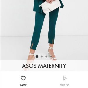 ASOS DESIGN Maternity Jersey over bump slim suit pants in Forest Green